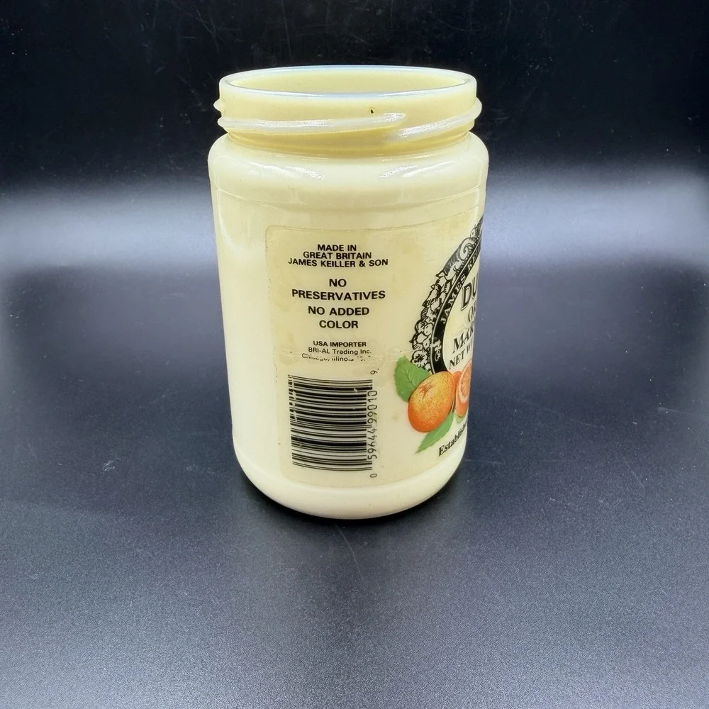 Vintage James Keiller & Son ORANGE MARMALADE JAR Crock Dundee Scotland 16oz